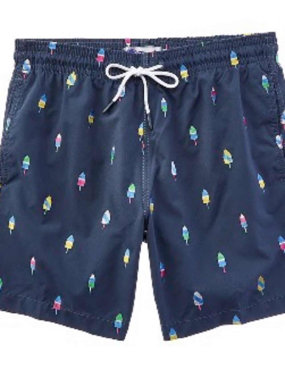 Men’s Navy Swim Shorts with Buoy Print